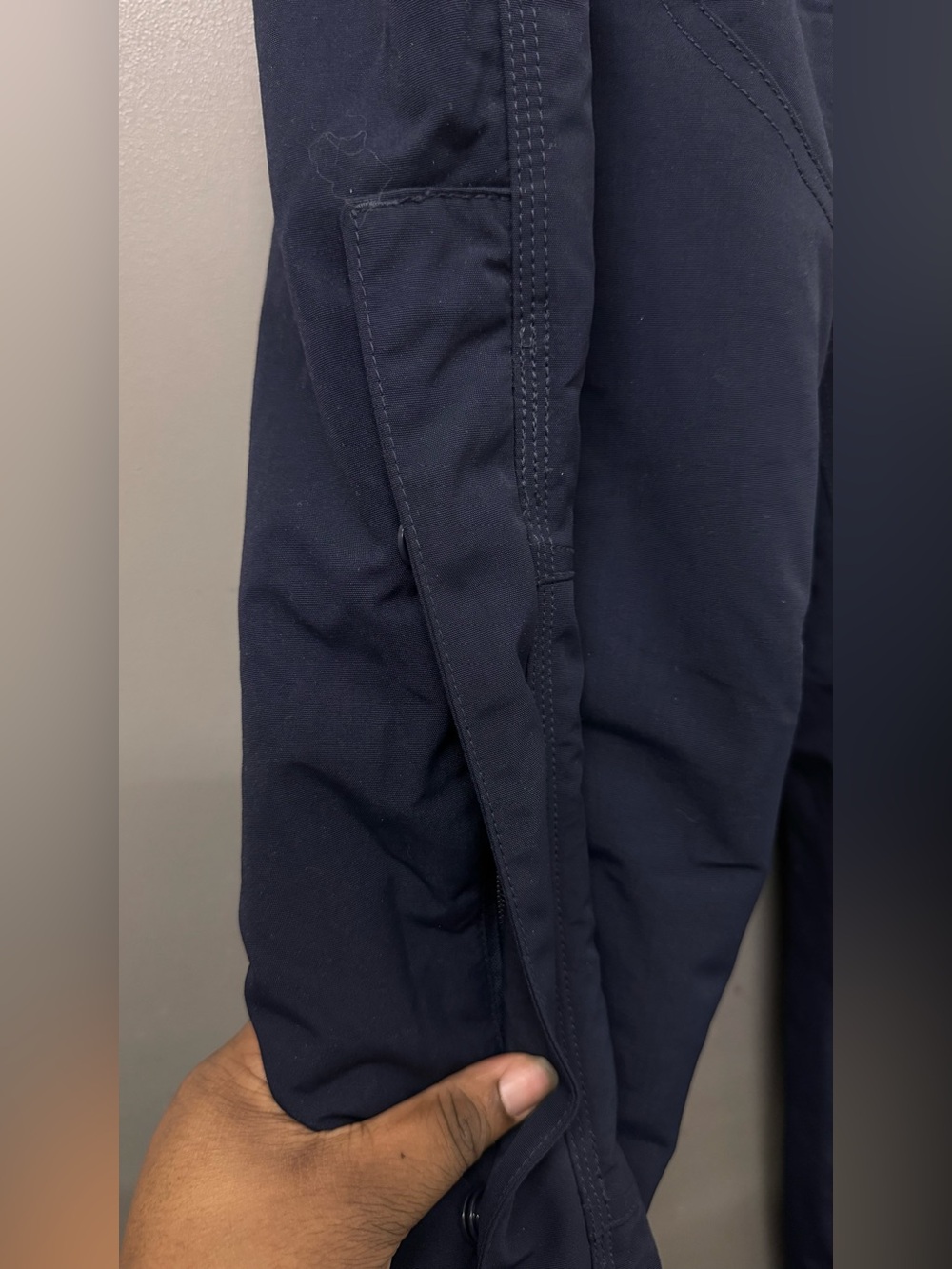 Carhartt Storm Defender Shoreline insulated waterproof pants in navy blue Mens M - Picture 3 of 6